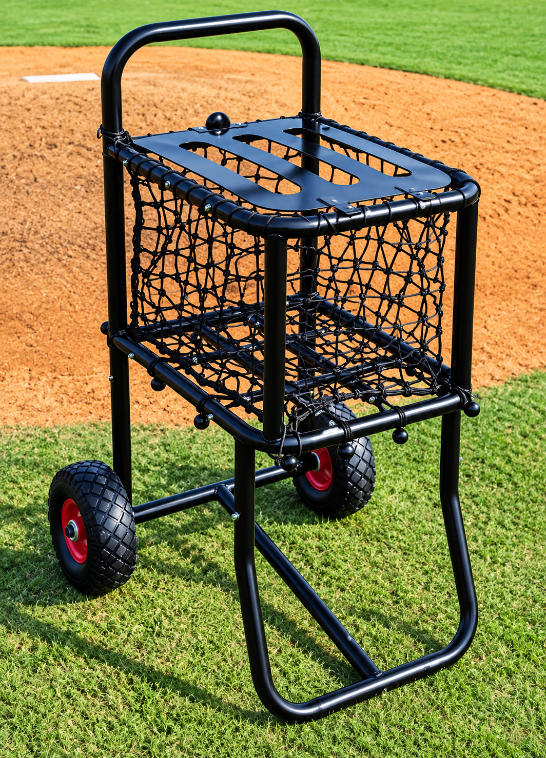 Pro Ball Cart- Medium w/ Lid w/ Bungee Net Saver