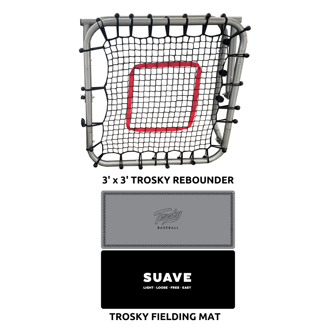 Portable 3' x 3' Rebounder with Fielding Mat